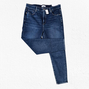 LOFT Dark Wash Classic High Waisted Stretch Classic Ankle Skinny Jeans Size 32
